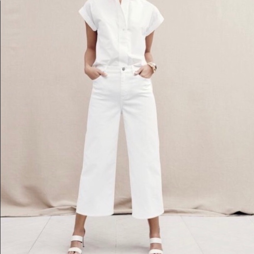 Jcrew Rayner Wide Leg Crop Pant in white